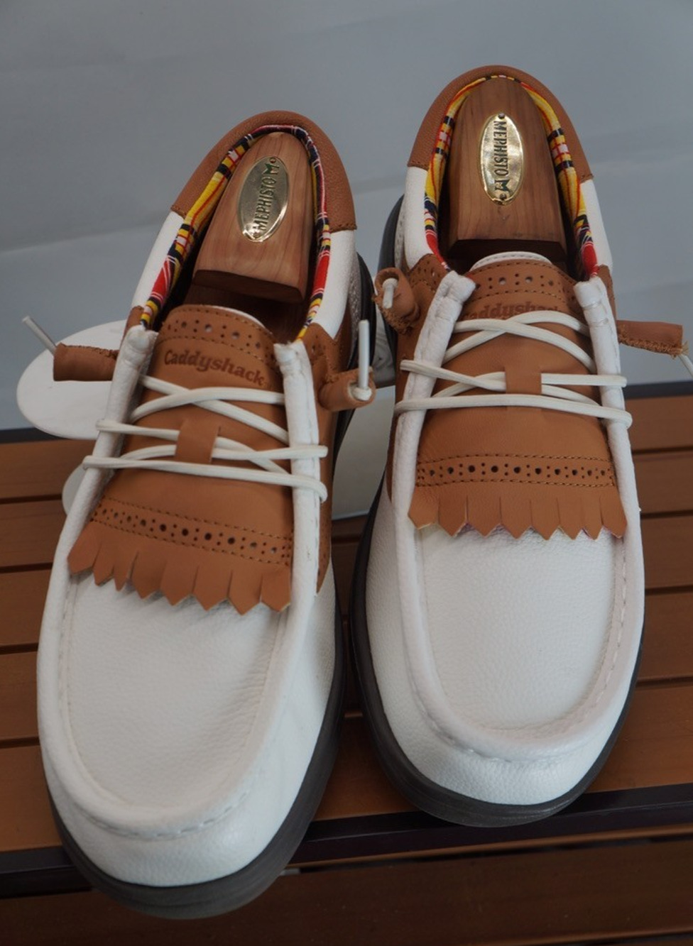 HEYDUDE x Caddyshack Wally Golf Classic Shoes Brown White Wingtip Men's Size 10